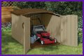 Storage building for a lawn mower